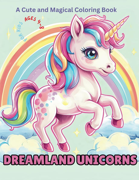 Dreamland Unicorns: A Cute and Magical Coloring Book for Kids Ages 4-8, A Coloring Journey Through Fantasy and Fun: A Cute and Magical Coloring Book for Kids Ages 4-8 WoodArtSupply