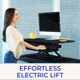 Stand Steady Flexpro Power 40 Inch Electric Standing Desk | Electric Height-Adjustable Stand up Desk | by Award Winning Holds 2 Monitors + Laptop! | Easy Quiet Adjustments! (Black) (40") Stand Steady