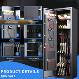 ZIWJHK 5 Gun Safe for Rifles and 3 Pistols Quick Access Biometric Gun Safe No Assembly Required Larage Gun Cabinet Tall Liberty Gun Safe with Adjustable Shelves Gun Locker Adjustable & Alarm ZIWJHK