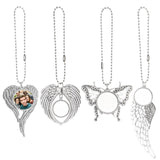 Framendino, 4 Pack Sublimation Blank Angel Wing Car Hanging Ornament Angel Wing Pendant Decoration Butterfly Photo Frame Ornament for Car Christmas Tree Decor Framendino