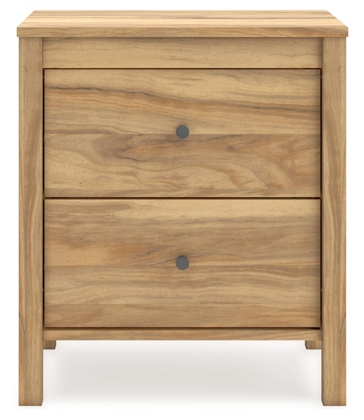 Signature Design by Ashley Bermacy Casual 2-Drawer Nightstand with Straight Legs, 24.37" Tall, Light Brown Signature Design by Ashley
