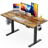 ErGear Electric Standing Desk, 48 x 24 inch Height Adjustable Sit Stand Up Desk, Computer Home Office Desk with 4 Memory Height Buttons, Two Pieces Desktop, Vintage Brown, EGESD110V ErGear