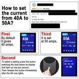 SubSun Universal Portable Level 2 EV Charger 50Amp 240V Electric Car Charger for All North American EVs Includes J1772 and Tesla, 33FT EV Charging Cable with NEMA 14-50 Plug (with Tesla Adapter) SubSun