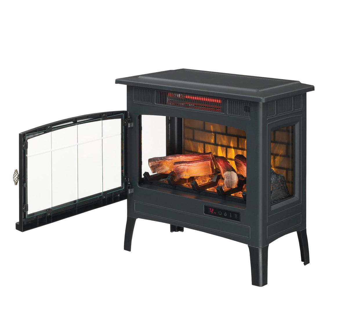 duraflame Freestanding Electric Fireplace Stove Heater with 3D Flame Effect for 1,000 Sq. Ft. Room, Black Duraflame
