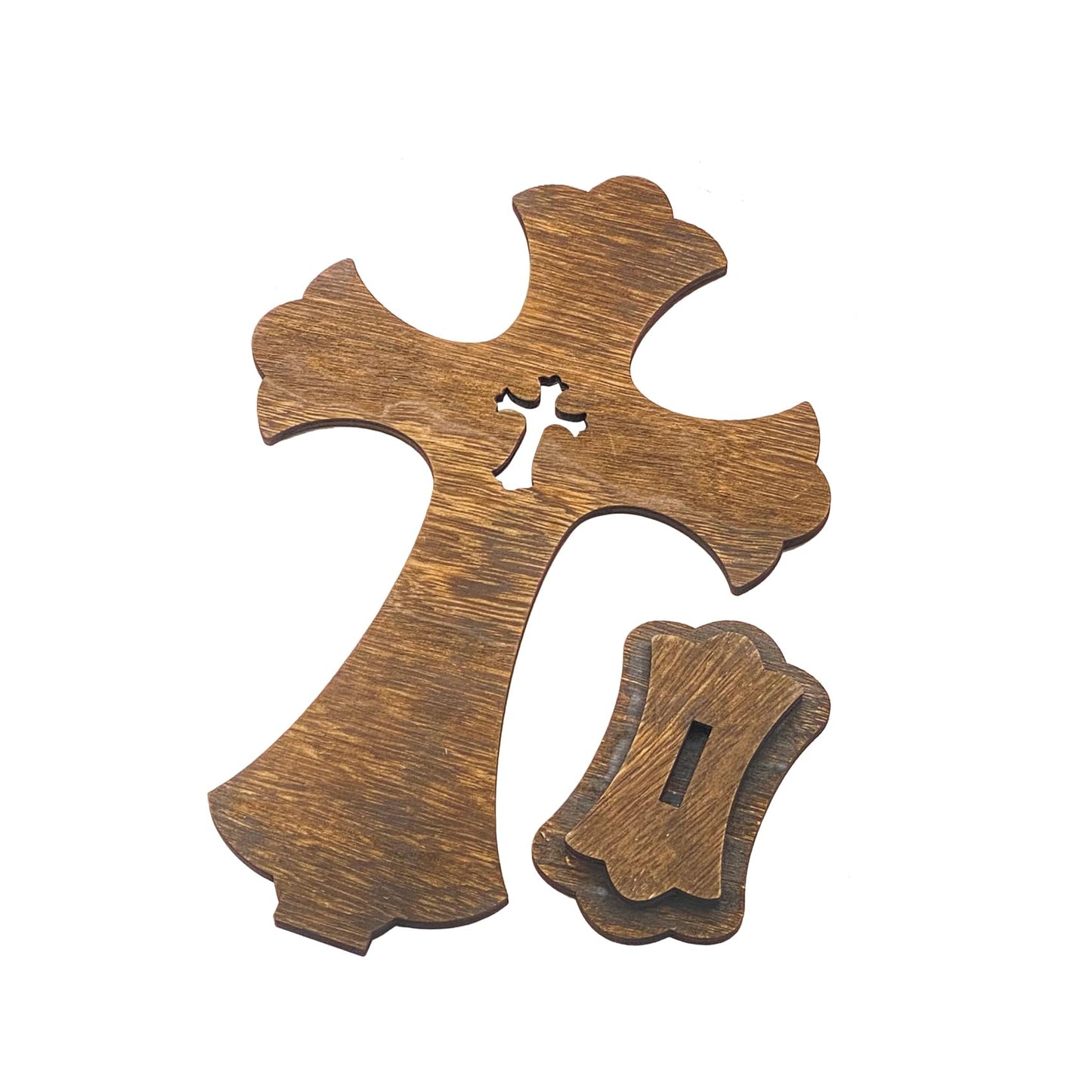 12 Inch 12 Pack Brown Wood Crosses Torched Wooden Tabletop Cross Rustic Standing Cross for Baptism Centerpieces Home Church Decor Prayer Gifts - WoodArtSupply