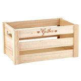 Storage Boxes - Heartfelt Collection - Set of 2 Farmhouse Style Nesting Wood Storage Crates, Small and Large, Grateful Heartfelt Collection
