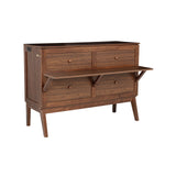 KALALLA Full Size Murphy Cabinet Bed with Desk Combo and 2 Removable Shelves, USB Charging Station, Murphy Chest Dresser Foldable Bed, Space Saving for Small Space - Walnut KALALLA