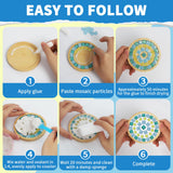 Mosaic Tiles,Tumwisk 4 Sets DIY Glass Mosaic Tiles for Crafts,4 Styles of DIY Mosaic Coaster Kit Material Package for Adults Handmade Home Table Desk Decoration Housewarming Present Tumwisk