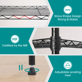 PayLessHere | 6-Tier Wire Shelf | 23"x13"x59" | Black | Adjustable Racks | Heavy-Duty Storage Shelves, Holds Upto 1500 lbs | Rust-Resistant, No-Tool Assembly | for Home, Garage Shelving PayLessHere