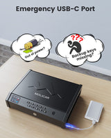 MOLICAR Gun Safe, Biometric Gun Safes for Handgun with LCD of Temp Humidity Battery, USB-C Port, Fingerprint Quick Access Pistol Safe for 2 Guns, Handgun Safe for Home Bedside Nightstand Car MOLICAR