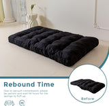 YOSHOOT 6 Inches Futon Mattress Full Size, Thick Futons Sofa Couch Bed, Floor Mattress for Adults, Shredded Foam Filling, Medium Firm(Frame Not Included), Black(54"x75") YOSHOOT