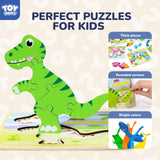 TOY Life Toddler Puzzles Ages 2-4, Wooden Puzzles for Toddlers 1-3, 7 Piece Dinosaur Puzzle 2 Year Old, Toddler Puzzles Ages 1-3, Toddler Boy Toys 2-3, Educational Toys for Toddlers 3-5 TOY Life