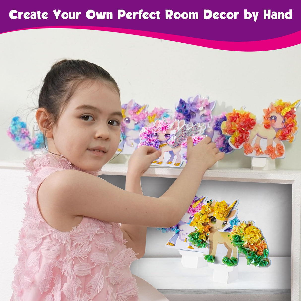 MyPixie Poke Art Kits for Girls, Arts and Crafts for Kids 4-8, DlY Creative Activity Toys, Birthday Gifts for Girls 4 5 6 7 8 9 10(Unicorn) MyPixie