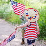 Jishi Pom Pom Garland 4th of July Decorations, Patriotic Red White Blue Felt Ball Garland, 3-Pack 6.6ft Long 24 Cute Pompom Balls String, Christmas Tree Decor Ornaments for Home Birthday Holiday Party Jishi