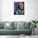 Indian Girl 5D Diamond Painting Kits for Adults, Tribal Culture Full Drill Round Diamond Cross Stitch Body Painting Diamond Painting by Number Kits Easy to Paint on Canvas for Home Decor 12x16 inch Tucocoo