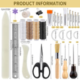 Jupean Bookbinding Kit - Beginner's Book Binding Materials & Tools with Bone Folder, Book Binding Awl, Webbing Strap, Storage Box JUPEAN