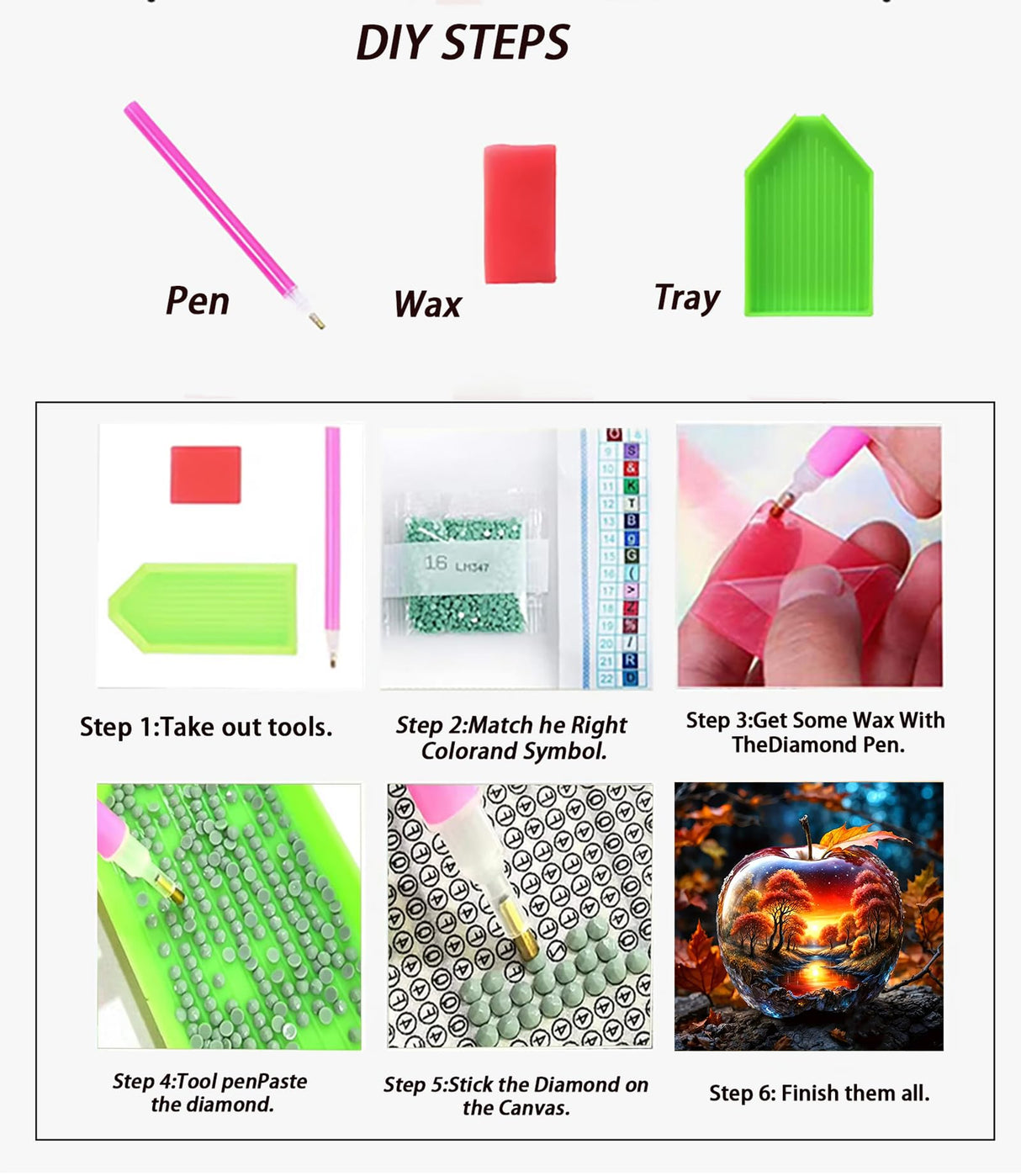 APTDYIGL 5D Autumn Maple Leaf Diamond Painting Kits for Adults Beginner,DIY Sunset Landscape Diamond Art Kits for Adults,Round Full Drill Diamond Dots with Gem Art Kits,Home Wall Decor 15.7X15.7inch APTDYIGL