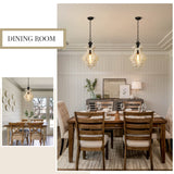 ANQIANYUE Farmhouse Wood Pendant Light, Distressed Rustic White Chandelier, 12.4" Vintage Pendant Lighting Fixture for Kitchen Island Dining Room Foyer Hallway Entryway Living Room; Adjustable ANQIANYUE