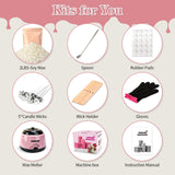 Adamonda Candle Making Kit Supplies for Adults Beginners with Wax Melter,2lbs Soy Wax Flakes Gloves Spoon Sticker Candle Wick,Natural Soy Waxs DIY Candle Making Kits for Starter Adamonda