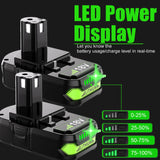 NEW Upgraded 3.5Ah 18V Battery for Ryobi 18V Battery Lithium-ion Battery for Ryobi 18V ONEPLUS Battery P102 P108 P189 P190 P197 P100 P107 for 18V Ryobi Battery Replacement Cordless Tool Battery 2PACK Bonadget