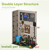 Devoko Outdoor Storage Cabinet 50 Cu Ft with Lockable Doors, Vertical Storage Shed Waterproof Patio Tools Storage Box for Sofa Cushions, Gardening Tools and Accessories (Beige) Devoko