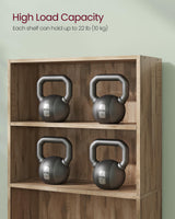 VASAGLE 5-Tier Adjustable Bookshelf in Camel Brown - 23.6 Inches Wide Floor Standing Unit VASAGLE