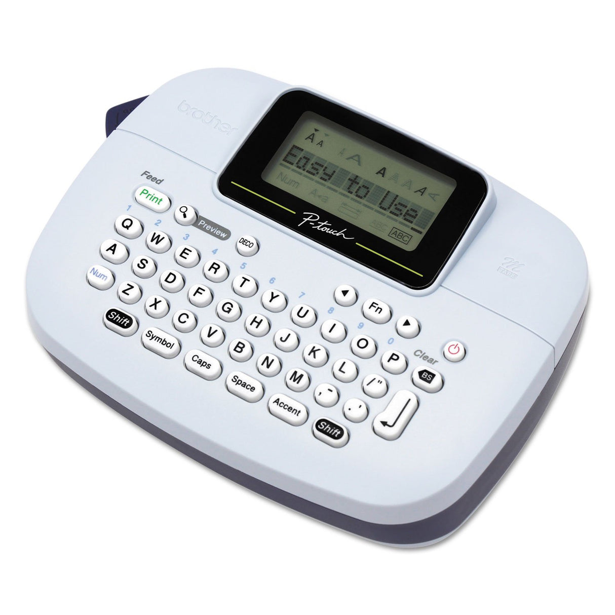 Brother P-Touch, PTM95, Monochrome, Handy Label Maker, 9 Type Styles, 8 Deco Mode Patterns, Navy Blue, Blue Gray Brother