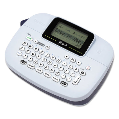 Brother P-Touch, PTM95, Monochrome, Handy Label Maker, 9 Type Styles, 8 Deco Mode Patterns, Navy Blue, Blue Gray