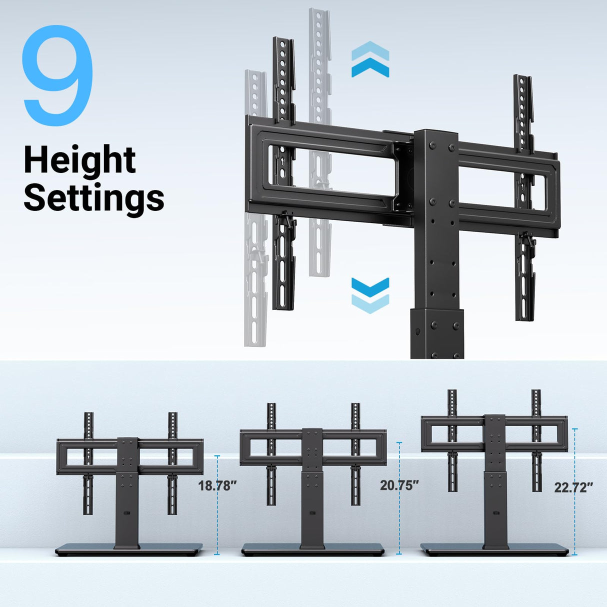 PERLESMITH Swivel Universal TV Stand for 37-80 inch LCD OLED Flat/Curved Screen TVs-Height Adjustable Table Top Center TV Stand with Wire Management, VESA 600x400mm up to 88lbs PERLESMITH
