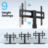 PERLESMITH Swivel Universal TV Stand for 37-80 inch LCD OLED Flat/Curved Screen TVs-Height Adjustable Table Top Center TV Stand with Wire Management, VESA 600x400mm up to 88lbs PERLESMITH