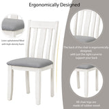 CITYLIGHT 7 Pieces Dining Table Set with Extendable Tabletop and 6 Upholstered Chairs, Solid Wood Kitchen Dining Room Table Set, Kitchen Furniture Set for 6-8 People, Gray Tabletop + White CITYLIGHT