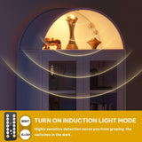 DWVO Arched Display Cabinet with Glass Doors, 71" Tall Storage Organizer Cabinet with Adjustable Shelves, Curio Cabinet with LED Lights, 5 Tier Bookcase for Collectibles Living Room Office, White DWVO