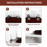 Angel Shield Elongated Wood Toilet Seat with Quiet Close,Easy Clean,Quick-Release Hinges(Elongated,Dark Walnut) Angel Shield