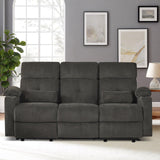 Consofa Power Reclining Sofa with Heat and Massage, Electric Reclining Couch with Extended Footrest, Wall Hugger Recliner Sofa 3 Seater with USB&Type-c Ports for Living Room, Bedroom(Grey) Consofa