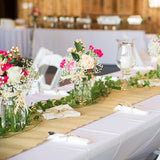 B-COOL 2 Pieces Burlap Table Runners 13x108 Inch Rustic Boho Table Runner Dresser Cover for Farmhouse Macrame Jute Fabric Thanksgiving Party Home Dining Decorations Khaki B-COOL