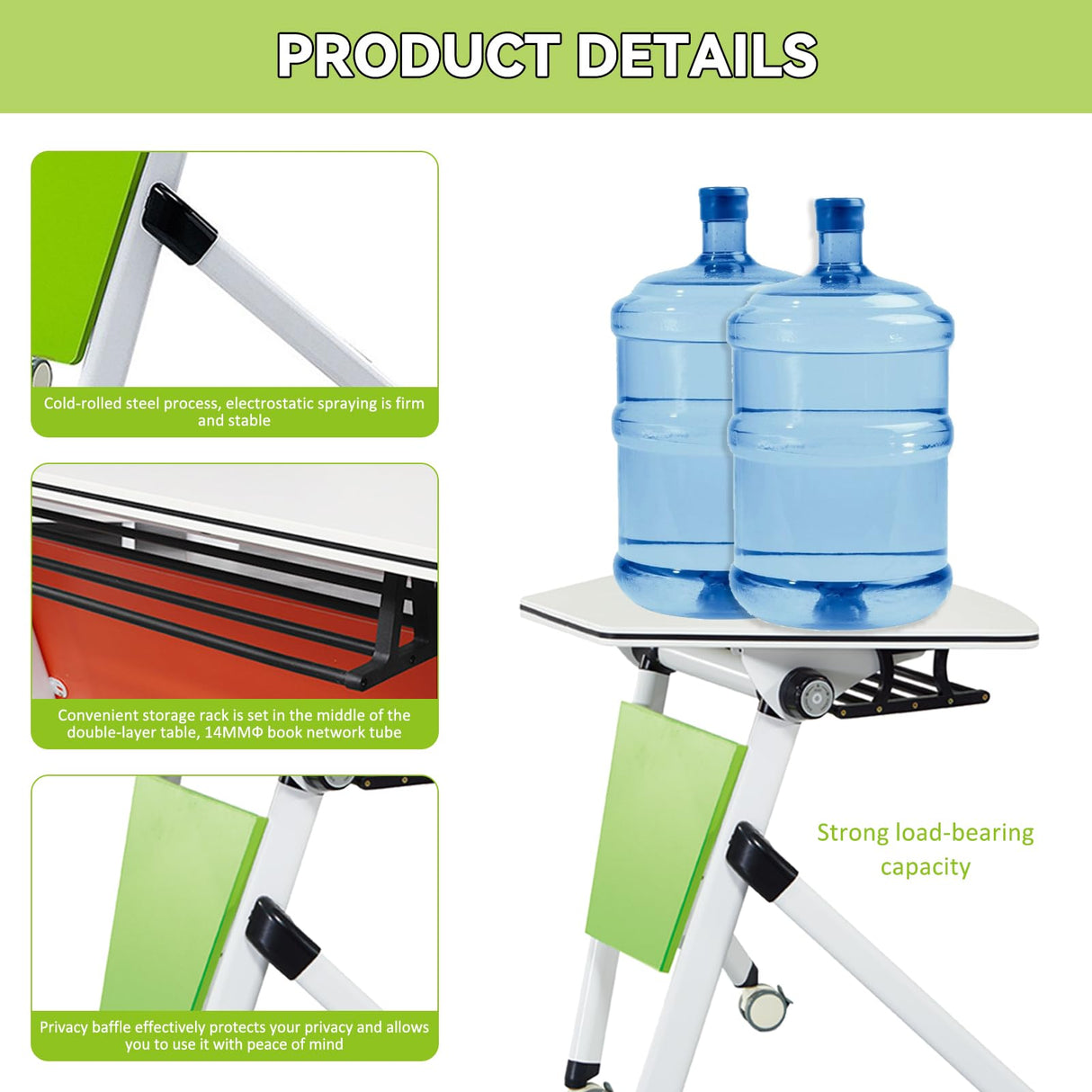 Folding Conference Table 6PCS, Modern Sector Shape Conference Room Table, Flip Top Mobile Training Table, Mobile Conference Tables with Silent Wheels, Meeting Room Table for Office Training HSHBDDM