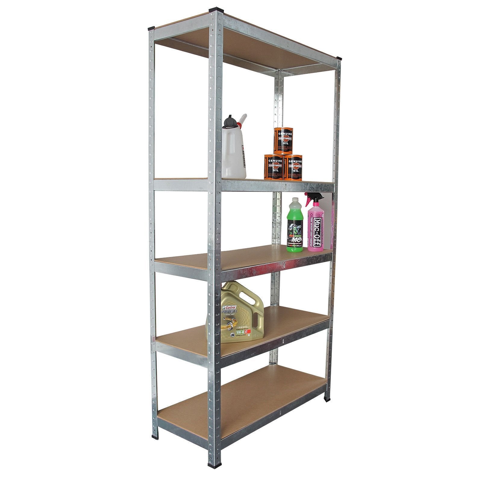 Panana 5 Tier Racking Shelf Garage Shelving Storage Shelves Unit 1.8M/1.5M Workshop/Commercial/Industrial/Kitchen (Silver, 180X90X40CM) - WoodArtSupply