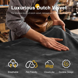 Recliner Sofa 3 Seater Sofa with Recliner, Home Theater Seating with Liftable Console & Removable Armrest, Manual Velvet Fabric Reclining Couch with Cup Holders & USB Ports for Living Room/RV (Grey) MOSGAT