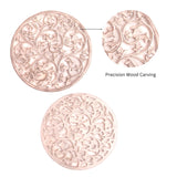 Intricately Handcrafted Decorative Wooden Wall Panel Hanging Sculpture Statue Plaque Art Home Living Room Office Decor Accent Designer Boho Farmhouse Flower Decor, 12 Inch, Round, Cream White The Great Indian Bazaar