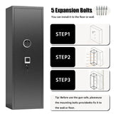 Gun Safe for Rifles and Pistols, 10-15 Large Gun Cabinet Gun Safes for Home Adjustable Rack and Biometric Fingerprint Locking Cabinet, Fireproof, No Assembly Required (11.81"D x 13.78"W x 57.09"H) Notmise