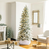 Glitzhome Washed White Wooden Tree Collar Tree Stand Cover Christmas Tree Skirt Tree Box, 22" L Glitzhome