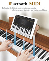 Longeye Digital Piano 88 Keys Wood Piano Keyboard Semi Weighted Electric Piano for Beginners and and Professionals with Triple Pedal, Headphone, Ｌｏｎｇｅｙｅ
