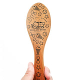 Menesia Pet Soft Brush with Wood Handle and Boar Bristle Hair - Soft Cat and Dog Grooming Brush for Short Hair Cats and Small Dogs - Gentle Massage and Dandruff Removal (Cat) menesia