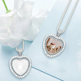ZYNERY 48 Pcs Sublimation Rhinestone Trays Pendant Set, Sublimation Necklace Blank with Chain, Includes 8 Double Sided Blank Rhinestone Bezel Trays, 8 Chains, 16 Sublimation Discs, 16 Tapes (Heart) ZYNERY