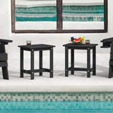 LUE BONA Outdoor Side Table Set of 2, HDPS Small Outdoor Table, Adirondack Side Table, Outside End Table for Patio, Porch, Deck, Pool, Weather Resistant/Easy Maintenance/Indoor or Outside Use, Black LUE BONA