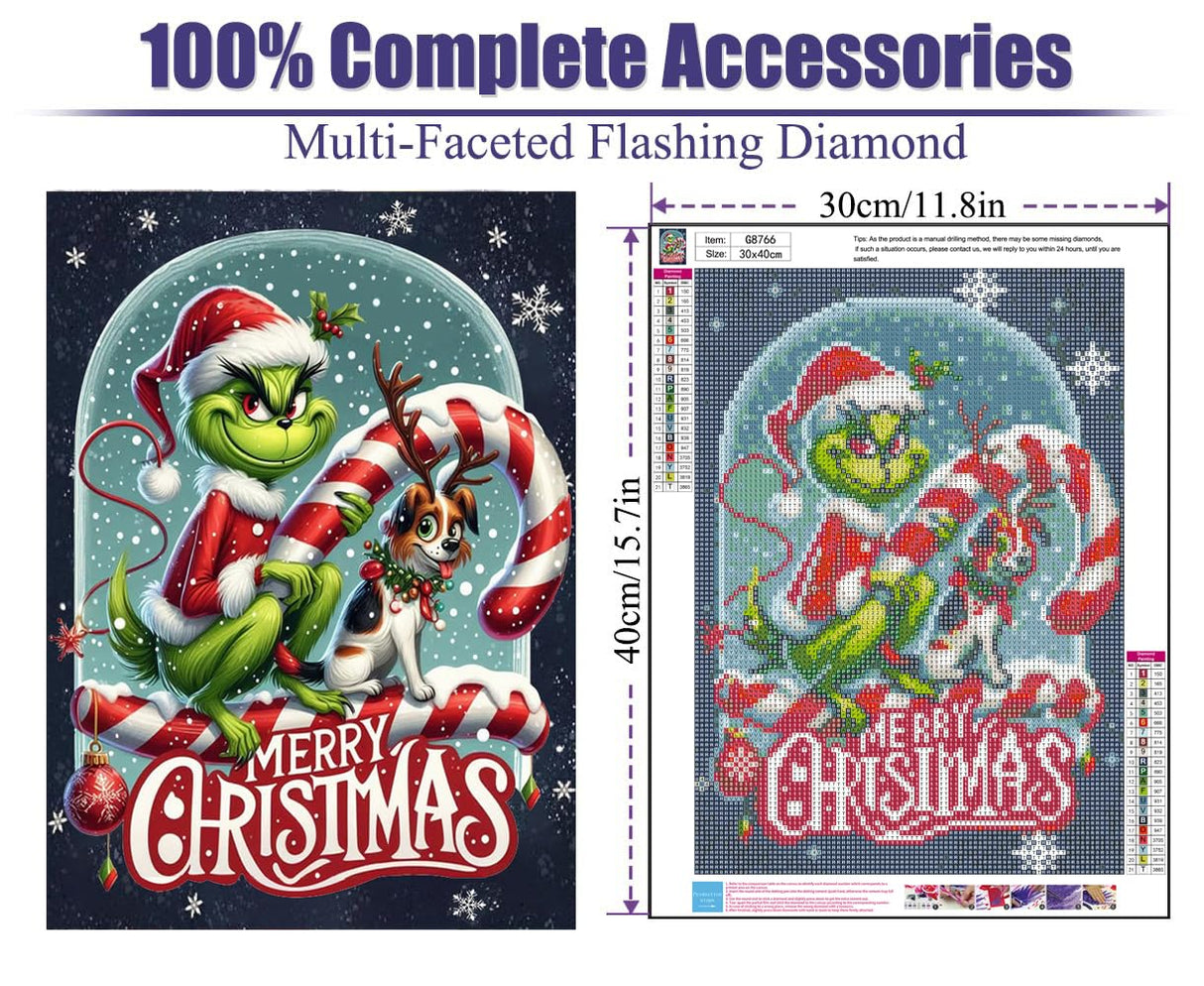 Christmas Diamond Painting Kits for Adults, Cartoon Diamond Art for Adults Beginner, Diamond Dots Gem Art for Aesthetic Home Decor(12x16Inch) Apcufir