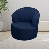 SFYZHMME Jacquard Swivel Barrel Chair Cover, Soft Polar Fleece Swivel Accent Chair Slipcover,Modern Barrel Chair Slipcover for Round Club Armchair (Navy) SFYZHMME