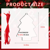 42Pcs Sublimation Christmas Ornaments Blanks MDF Bulk Double Sided Heat Transfer Sublimation Keychains Memorial Christmas Ornament Sublimation Blanks Products DIY Craft AiDiYGECO