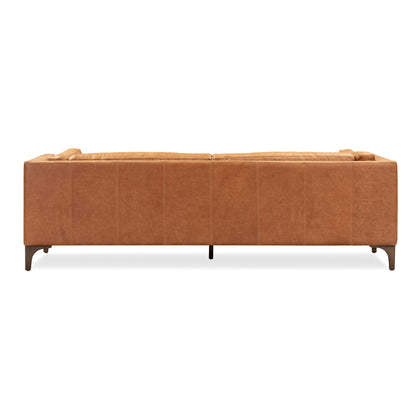 POLY & BARK Argan 93" Sofa in Full-Grain Pure-Aniline Italian Tanned Leather in Cognac Tan