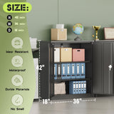 Oakmont Metal Storage Cabinet for Tool Organization, 42" Lockable Garage Storage Cabinets with 2 Doors and 4 Adjustable Shelves, Locking File Cabinet for Office, Home, School (42”-Black) Oakcloud